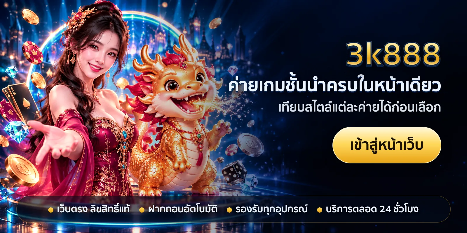 ภาพหัวเรื่องของ 3k888 ชุดที่ 3 — ค่ายเกมชั้นนำครบในหน้าเดียว